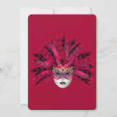 uitnodiging van de Colorful Masquerade Quinceañera (Achterkant)