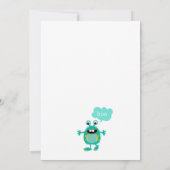 uitnodiging van de Colorful Monsters Birthday Part (Achterkant)