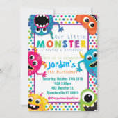 uitnodiging van de Colorful Monsters Birthday Part (Voorkant)