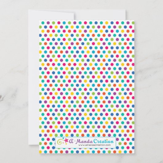 uitnodiging van de Colorful Monsters Birthday Part (Achterkant)