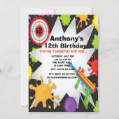 uitnodiging van de Colorful Paintball Birthday Par (Voorkant)