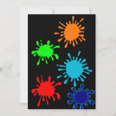 uitnodiging van de Colorful Paintball Birthday Par (Achterkant)