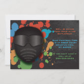 uitnodiging van de Colorful Paintball Birthday Par (Achterkant)