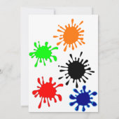 uitnodiging van de Colorful Paintball Birthday Par (Achterkant)