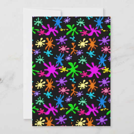 uitnodiging van de Colorful Paintball Birthday Par (Achterkant)