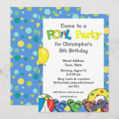 Uitnodiging van de Colorful Pool van kinderen (Voorkant / Achterkant)