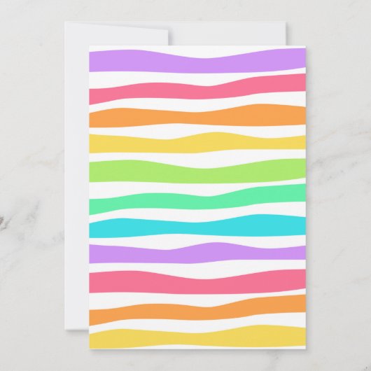 uitnodiging van de Colorful Rainbow Birthday Party (Achterkant)