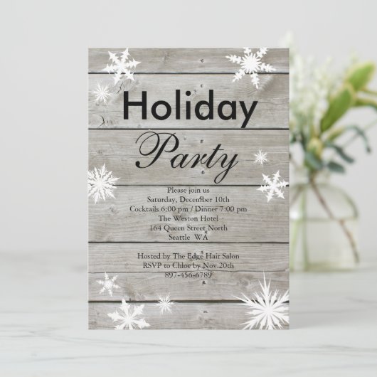 Uitnodiging van de Corporate Holiday Party op het  (Staand voorkant)