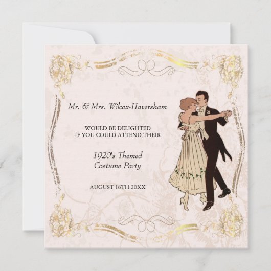  uitnodiging van de Costume Party uit 1920 (Voorkant)