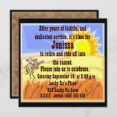 Uitnodiging van de Cowgirl Retirement Party (Voorkant / Achterkant)