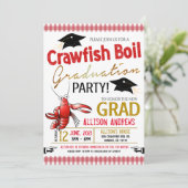 Uitnodiging van de Crawfish Boil Graduy Party (Staand voorkant)