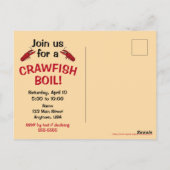 Uitnodiging van de Crawfish Boil Party (Achterkant)