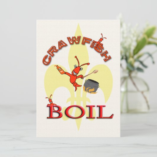 Uitnodiging van de Crawfish Boil Party (Staand voorkant)
