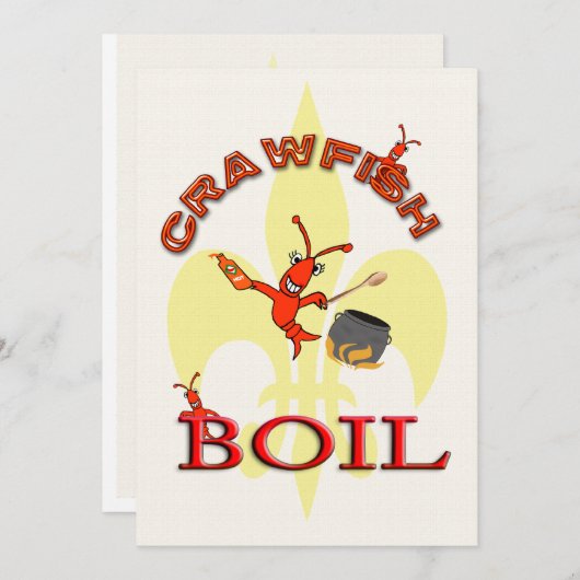 Uitnodiging van de Crawfish Boil Party (Voorkant / Achterkant)
