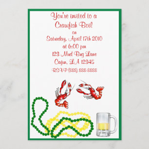 Uitnodiging van de Crawfish Boil Party