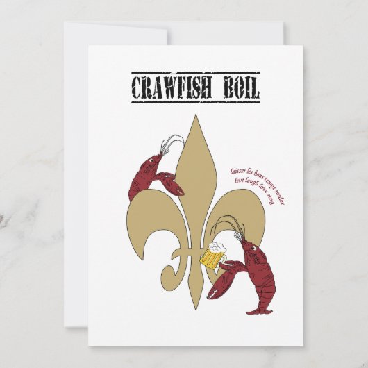 Uitnodiging van de Crawfish Boil Party (Achterkant)