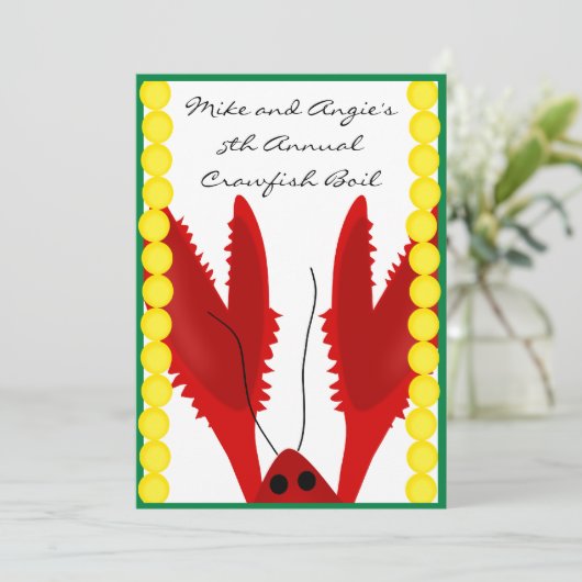 Uitnodiging van de Crawfish Boil Party (Staand voorkant)