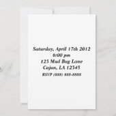 Uitnodiging van de Crawfish Boil Party (Achterkant)