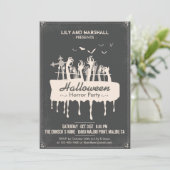 Uitnodiging van de Creepy Halloween Horror Party (Staand voorkant)