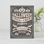 Uitnodiging van de Creepy Halloween Trick or treat (Staand voorkant)