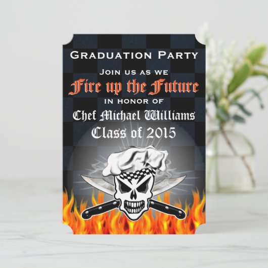 Uitnodiging van de Culinaire Schoolstudiepartij (Staand voorkant)