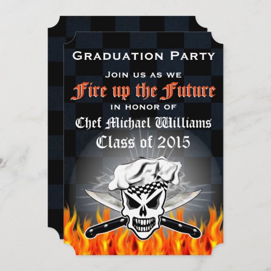 Uitnodiging van de Culinaire Schoolstudiepartij (Voorkant / Achterkant)