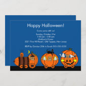 Uitnodiging van de Cute Halloween Train Party voor (Voorkant / Achterkant)