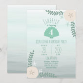 Uitnodiging van de Dag van de Beach van Seashell (Voorkant / Achterkant)