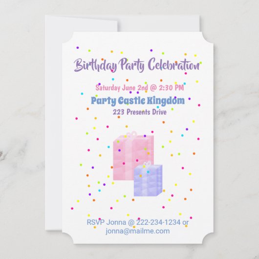 Uitnodiging van de Dag van de Dag met Jouw naam (Achterkant)