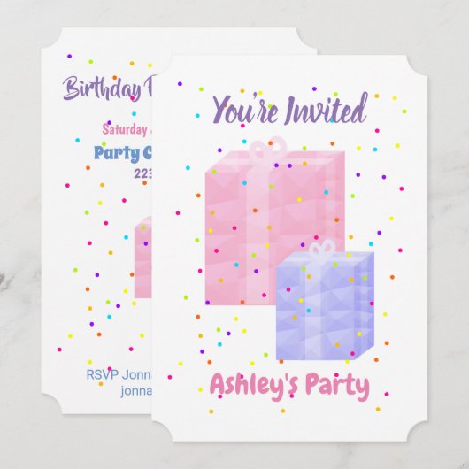 Uitnodiging van de Dag van de Dag met Jouw naam (Voorkant / Achterkant)