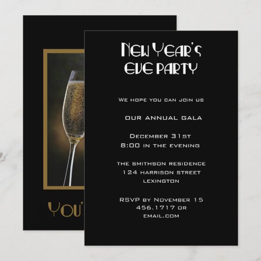 Uitnodiging van de Dag van de Dag van de Champagne (Voorkant / Achterkant)