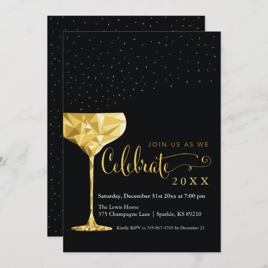 Uitnodiging van de Dag van de Dag van de Champagne (Voorkant / Achterkant)