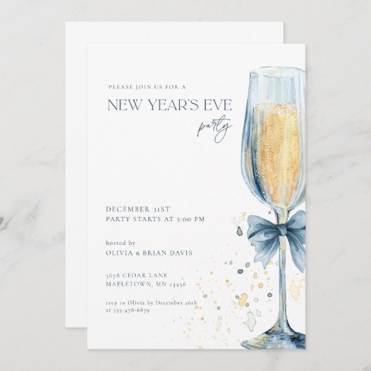 Uitnodiging van de Dag van de Dag van de Champagne (Voorkant / Achterkant)