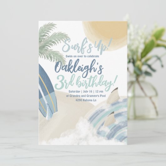 Uitnodiging van de Dag van de Dag van de surf (Staand voorkant)