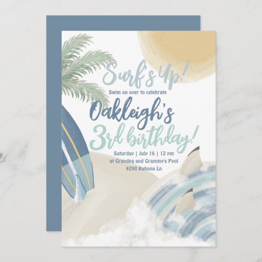 Uitnodiging van de Dag van de Dag van de surf (Voorkant / Achterkant)