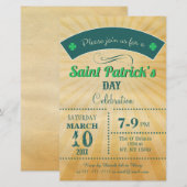 Uitnodiging van de de dag van de Retro St Patricks (Voorkant / Achterkant)