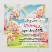 uitnodiging van de deelstaat Snoep Birthday Party (Voorkant / Achterkant)