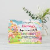 uitnodiging van de deelstaat Snoep Birthday Party (Staand voorkant)