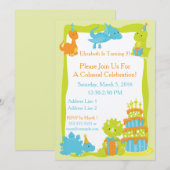 Uitnodiging van de Dinosaur-partij (Voorkant / Achterkant)