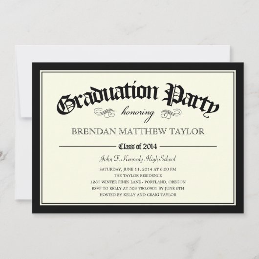 Uitnodiging van de Diploma Graduation Party 2014 (Voorkant)