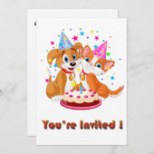 Uitnodiging van de Dog- en Cat Celebratiepartij (Voorkant / Achterkant)