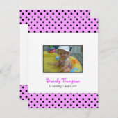 Uitnodiging van de Dot Party van Black and Pink (Voorkant / Achterkant)