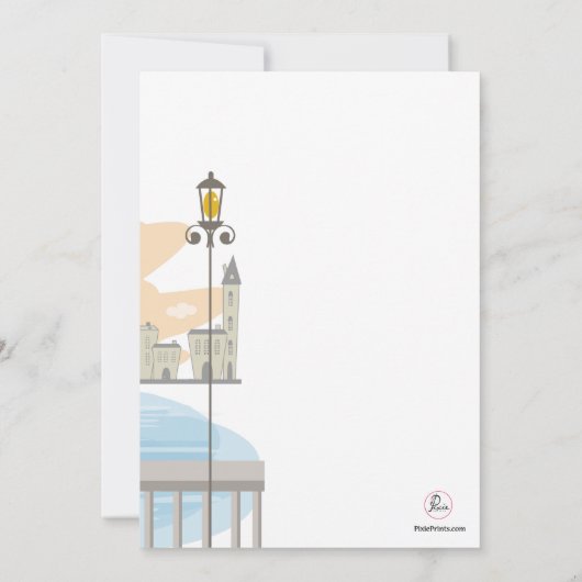 Uitnodiging van de Dream Honeymoon van Young Coupl (Achterkant)