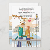 Uitnodiging van de Dream Honeymoon van Young Coupl (Voorkant / Achterkant)