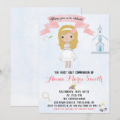 Uitnodiging van de eerste Heilige Communie (Voorkant / Achterkant)