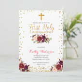 Uitnodiging van de eerste Heilige Communie van Ele (Staand voorkant)