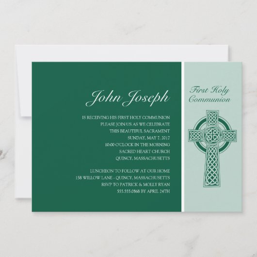 Uitnodiging van de eerste Heilige Communie van het (Voorkant)