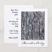 Uitnodiging van de Egyptische Hieroglyphs Pharoh's (Voorkant / Achterkant)