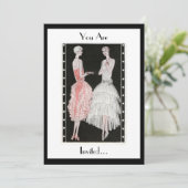 Uitnodiging van de Elegant Black and White Party u (Staand voorkant)