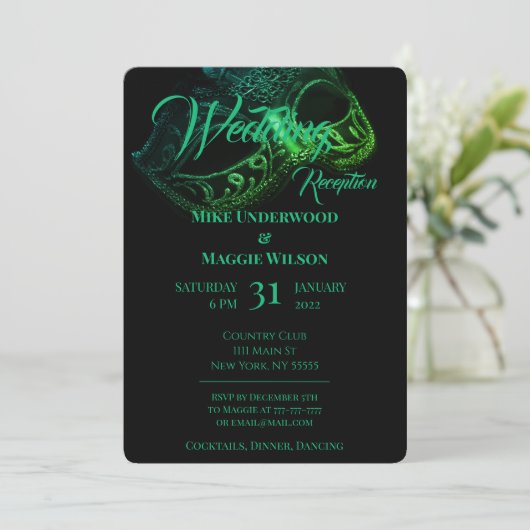 Uitnodiging van de Elegant Evening Wedding Party (Staand voorkant)